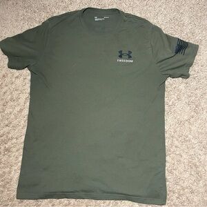 Under Armour Mens Large Green Freedom Military Crew Neck Short Sleeve T-Shirt